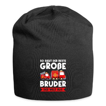 Großer Bruder Feuerwehr Grosser Bruder Geschenk - Jersey-Beanie - Schwarz - Vorne