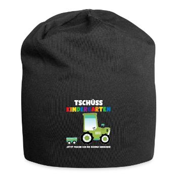 Schulkind Traktor Schulbeginn Geschenk - Jersey-Beanie - Schwarz - Vorne