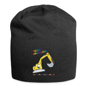 Schulkind Bagger Schulbeginn Geschenk - Jersey-Beanie - Schwarz - Vorne