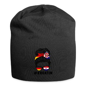 Deutsche Kroatin Deutsche Flagge Geschenk - Jersey-Beanie - Schwarz - Vorne