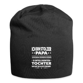 Papa Tochter Töchter Geschenk - Jersey-Beanie - Schwarz - Vorne