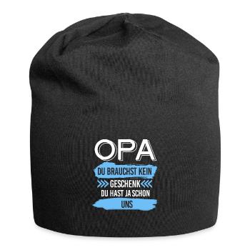 Opa Familie Enkelkind Geschenk - Jersey-Beanie - Schwarz - Vorne