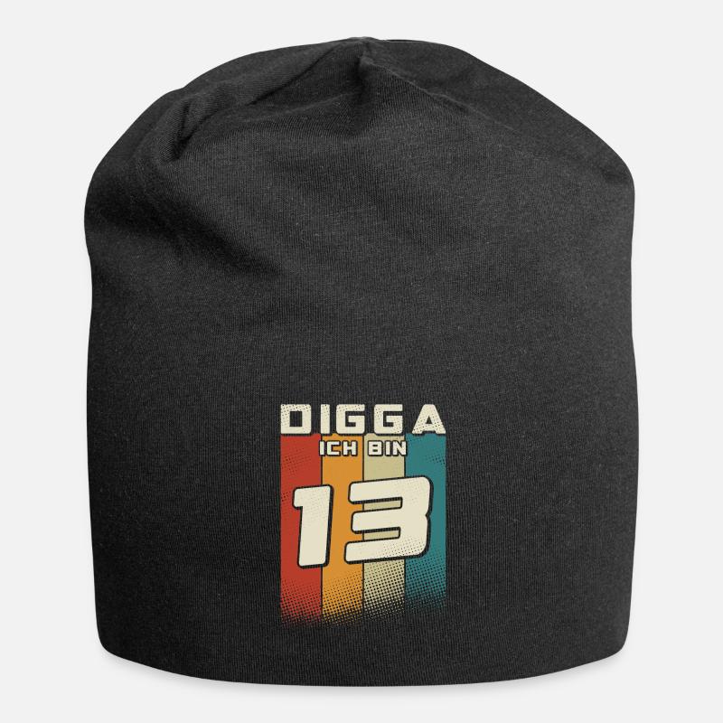 Digga ich bin 13 Jahre Junge 13. Geburtstag Retro - Jersey-Beanie - Schwarz