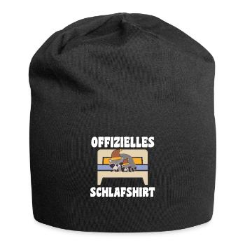 Schlafanzug Waschbär Schlafshirt Geschenk - Jersey-Beanie - Schwarz - Vorne