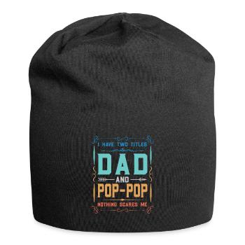 pop-pop Vatertag pop-pop Geschenk - Jersey-Beanie - Schwarz - Vorne