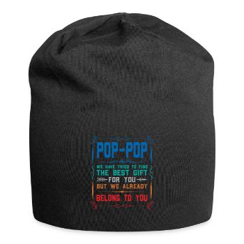 pop-pop Vatertag pop-pop Geschenk - Jersey-Beanie - Schwarz - Vorne