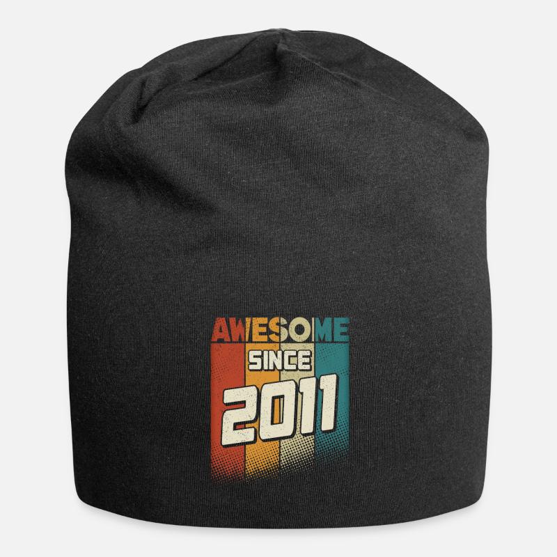 Awesome since 2011 Mädchen Junge 13. Geburtstag - Jersey-Beanie - Schwarz