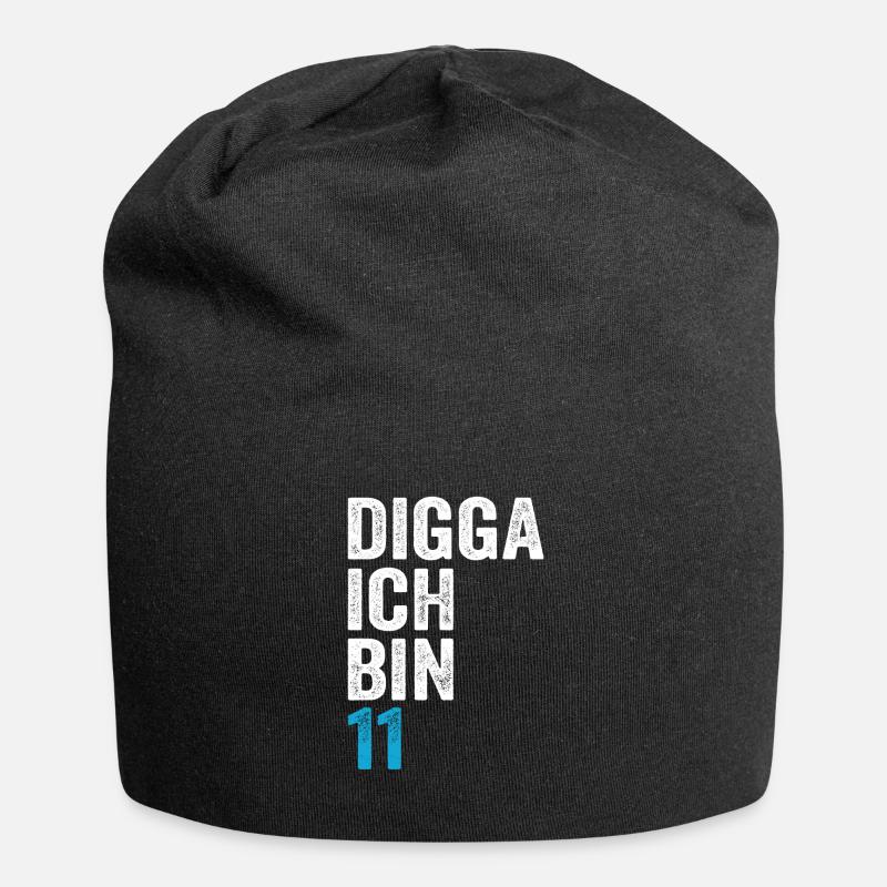 Digga ich bin 11. Geburtstag Junge 11. Geburtstag - Jersey-Beanie - Schwarz