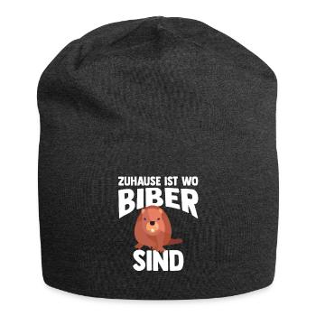 Biber Tier Biber Liebhaber Geschenk - Jersey-Beanie - Anthrazit - Vorne