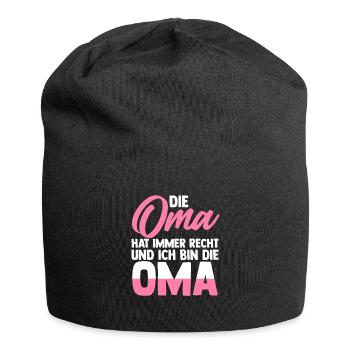 Oma Familie Enkelkind Geschenk - Jersey-Beanie - Schwarz - Vorne