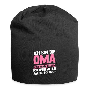 Oma Familie Enkelkind Geschenk - Jersey-Beanie - Schwarz - Vorne