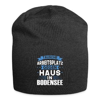Bodensee Schwäbisch Süddeutschland Geschenk - Jersey-Beanie - Anthrazit - Vorne