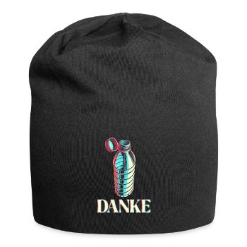 Flasche mit festen Deckel Danke - Jersey-Beanie - Schwarz - Vorne