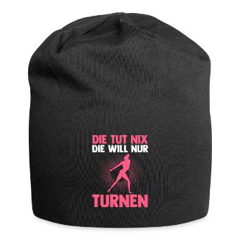 Turnen Mädchen Turnerin Geschenk - Jersey-Beanie - Schwarz - Vorne