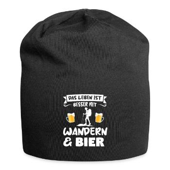 Wandern Bier Berg Geschenk - Jersey-Beanie - Schwarz - Vorne