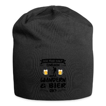 Wandern Bier Bergsteiger Geschenk - Jersey-Beanie - Schwarz - Vorne