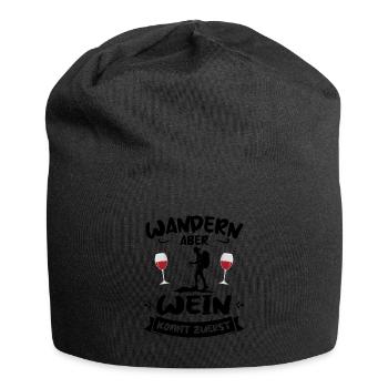 Wandern Wein Bergsteigen Geschenk - Jersey-Beanie - Schwarz - Vorne