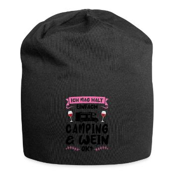 Campen Wein Campingplatz Geschenk - Jersey-Beanie - Schwarz - Vorne
