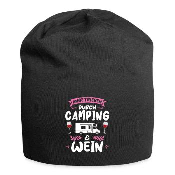 Campen Wein Campingplatz Geschenk - Jersey-Beanie - Schwarz - Vorne
