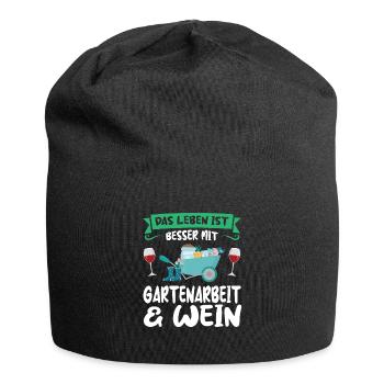 Gartenarbeit Wein Gartenbau Geschenk - Jersey-Beanie - Schwarz - Vorne