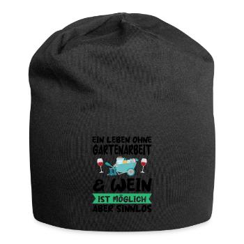 Gartenarbeit Wein Gärtnerei Geschenk - Jersey-Beanie - Schwarz - Vorne