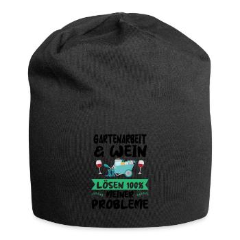 Gartenarbeit Wein Gartenliebhaber Geschenk - Jersey-Beanie - Schwarz - Vorne