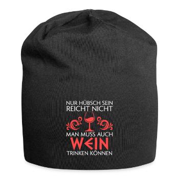 Wein Alkohol Weinliebhaber Geschenk - Jersey-Beanie - Schwarz - Vorne