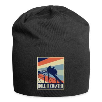 Roller Coaster Achterbahn - Retro Style Vintage - Jersey-Beanie - Schwarz - Vorne