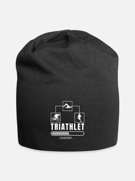 Triathlet Triathlon Schwimmen Radfahren Laufen - Jersey-Beanie - Schwarz