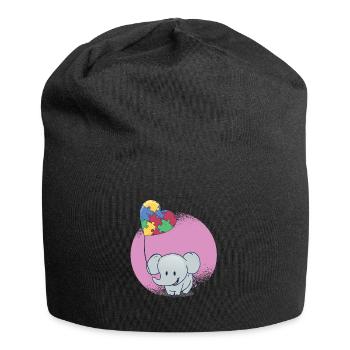 Baby Elefant Ballon Puzzle - Jersey-Beanie - Schwarz - Vorne
