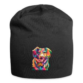 Chien artistique race de chien - Bonnet en jersey - noir - Devant