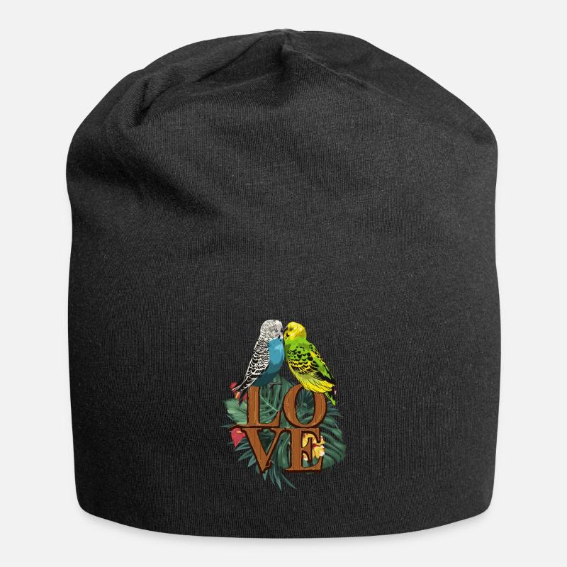 Budgerigar love parakeet - Jersey Beanie - black