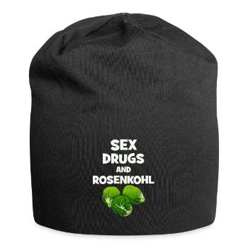 Sex Drugs And Rosenkohl Vegetarier Veganer - Jersey-Beanie - Schwarz - Vorne