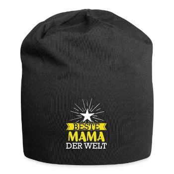 Beste Mama der Welt - Jersey-Beanie - Schwarz - Vorne