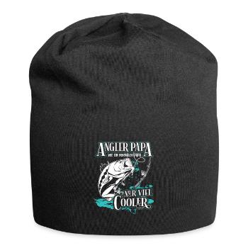 Angler Papa Angeln Angelfan Fischer Fischen Vater - Jersey-Beanie - Schwarz - Vorne