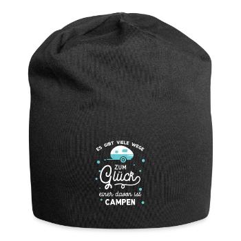 Es gibt viele Wege zum Glück Camping Camper Spruch - Jersey-Beanie - Schwarz - Vorne