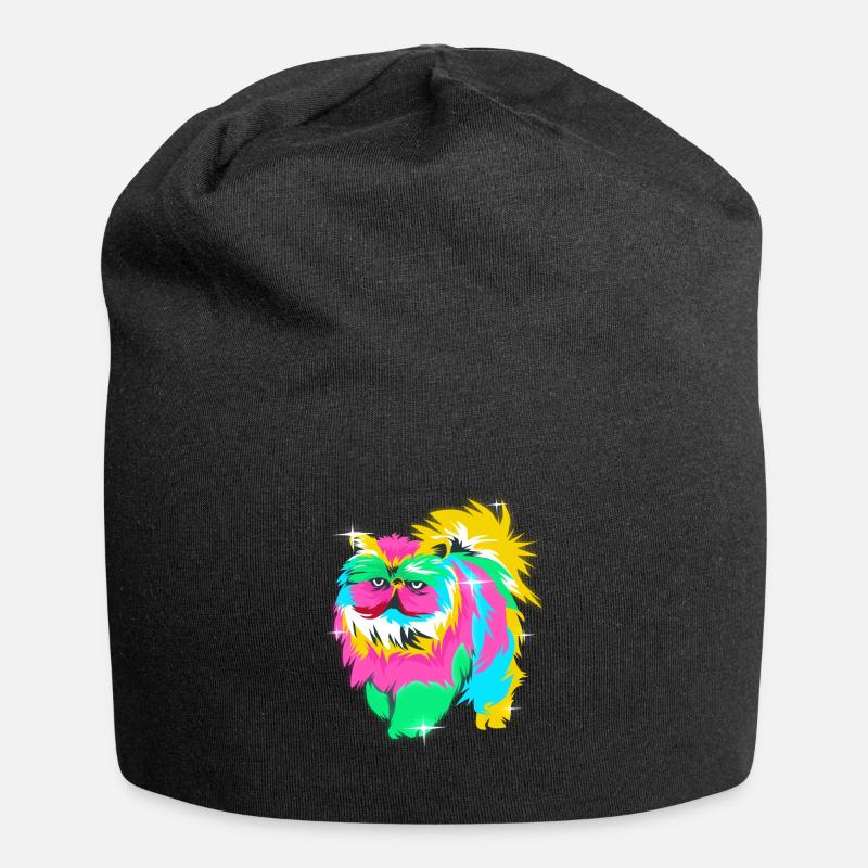 Perser Katze - Jersey-Beanie - Schwarz
