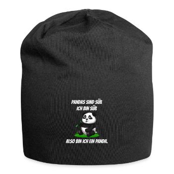 Pandas sind süß Pandabär Panda Bambus - Jersey-Beanie - Schwarz - Vorne