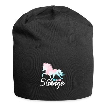 Islandpferd - Jersey-Beanie - Schwarz - Vorne