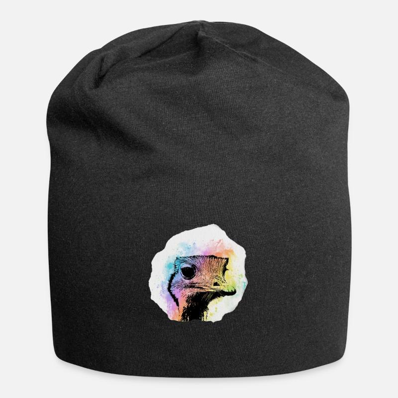 Emu Aquarell - Jersey-Beanie - Schwarz