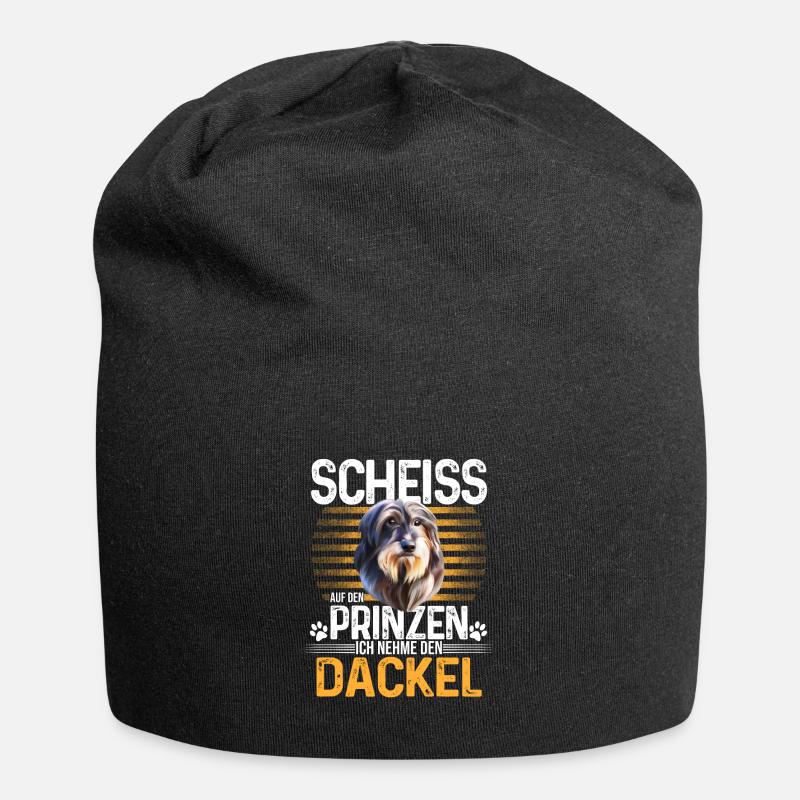 Dackel Dachshund Rauhaardackel - Jersey-Beanie - Schwarz