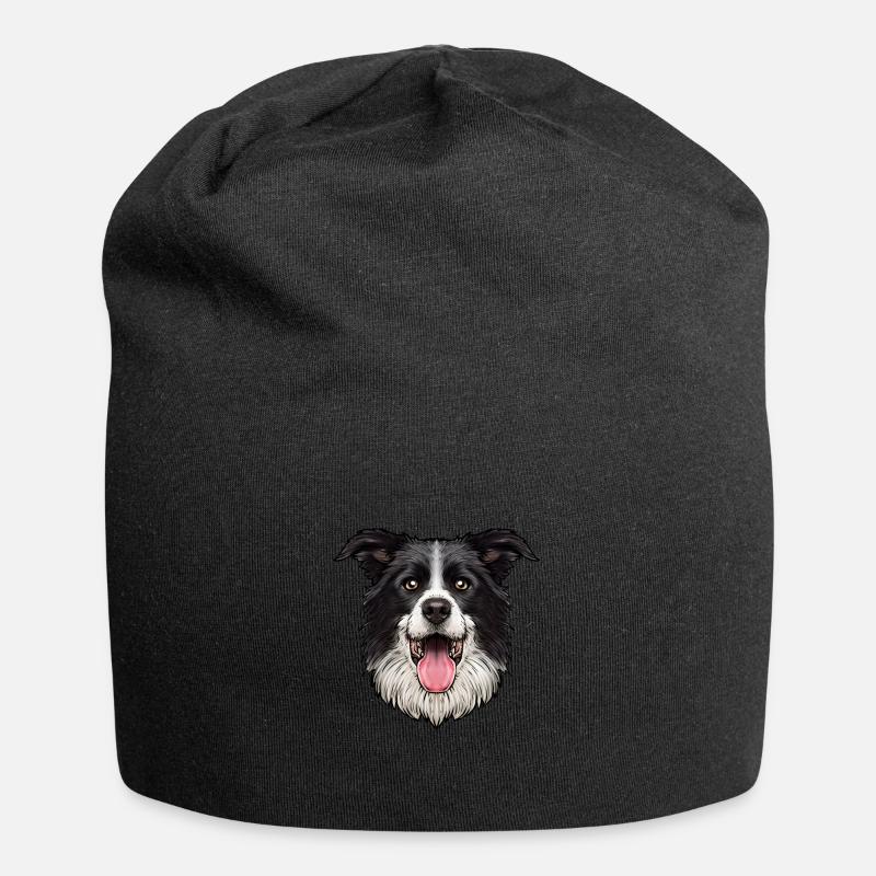 Chien Border Collie - Bonnet en jersey - noir