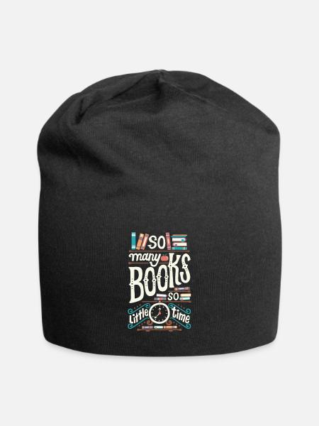 So viele Bücher, so wenig Zeit Bücherwurm-Buch les - Jersey-Beanie - Schwarz