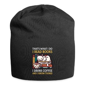 C'est ce que je fais je lis des livres que je bois - Bonnet en jersey - noir - Devant