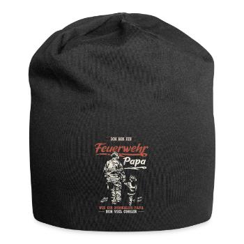 Feuerwehr Papa Feuerwehrmann Firefighter Vatertag - Jersey-Beanie - Schwarz - Vorne