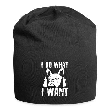 I do what I want French Bulldog Fra - Jersey Beanie - black - Front
