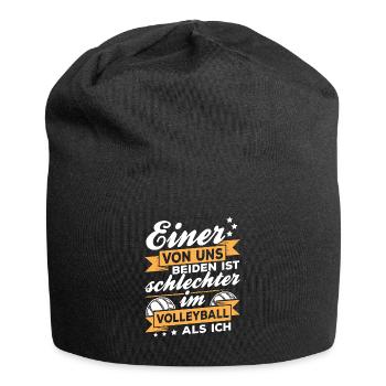 Einer von uns beiden ist schlechter im Volleyball - Jersey-Beanie - Schwarz - Vorne