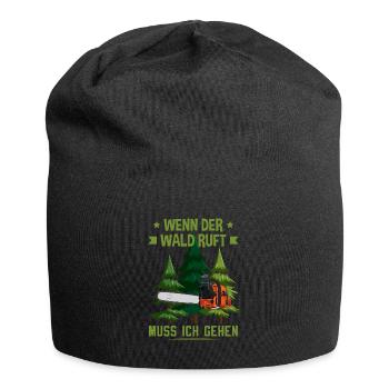 Holzfäller Wenn der Wald ruft muss ich gehen Forst - Jersey-Beanie - Schwarz - Vorne