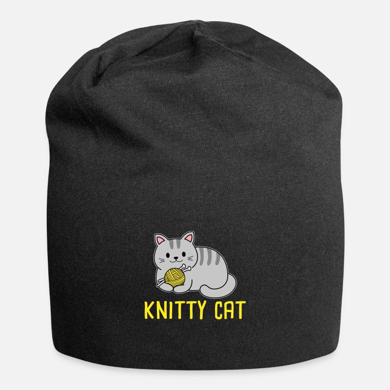 Knitty cat Knitting - Jersey-Beanie - Schwarz