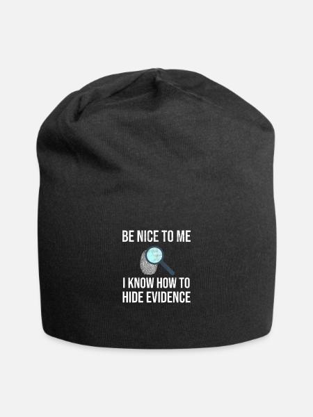 Forensiker | Kriminaltechniker Forensische Medizin - Jersey-Beanie - Schwarz